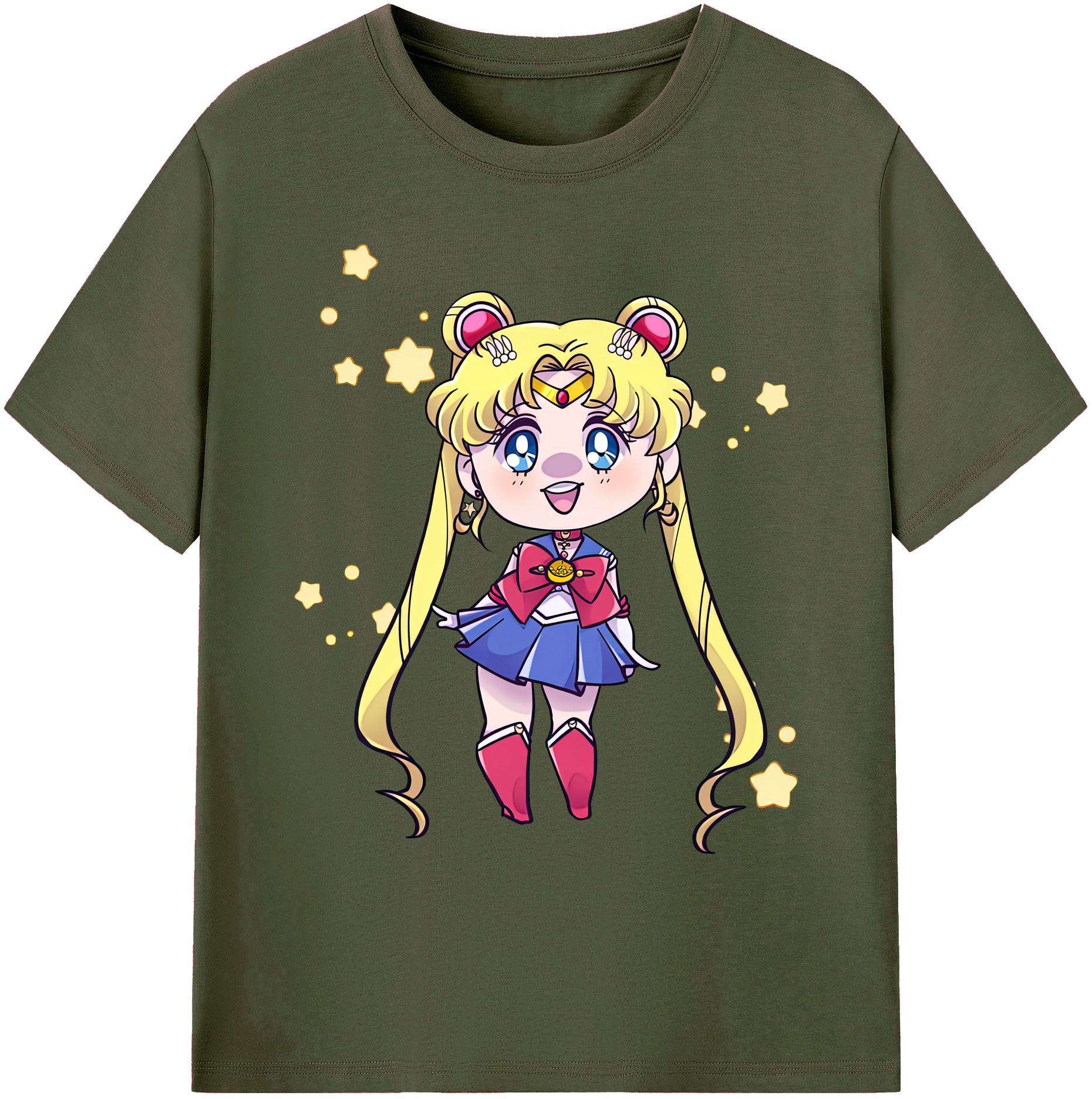 （画像用） 美少女戦士セーラームーン 月野 うさぎ つきの うさぎ Sailor Moon Tsukino Usagi 綿100％ メンズ半袖Tシャツ｜肌触りやわらか＆通気性